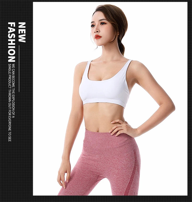 New Fitness Sports Bra for Women Push Up Cross Back Shockproof Running Gym Training Workout Yoga Underwear Crop Tops