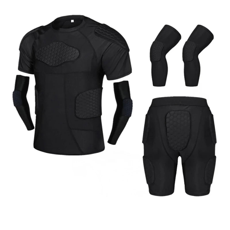 Padded Compression Shorts Vest Knee Pads Protector Football Paintball Basketball Skating Rugby Soccer Anti-collision Suits Sets