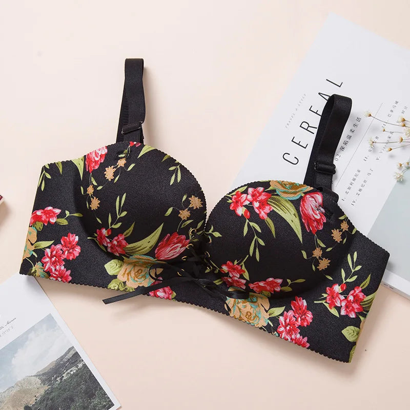 Fashion Sexy Bars Adjusted Seamless Lingerie Wire Free Bras For Women Push Up Bra Intimates