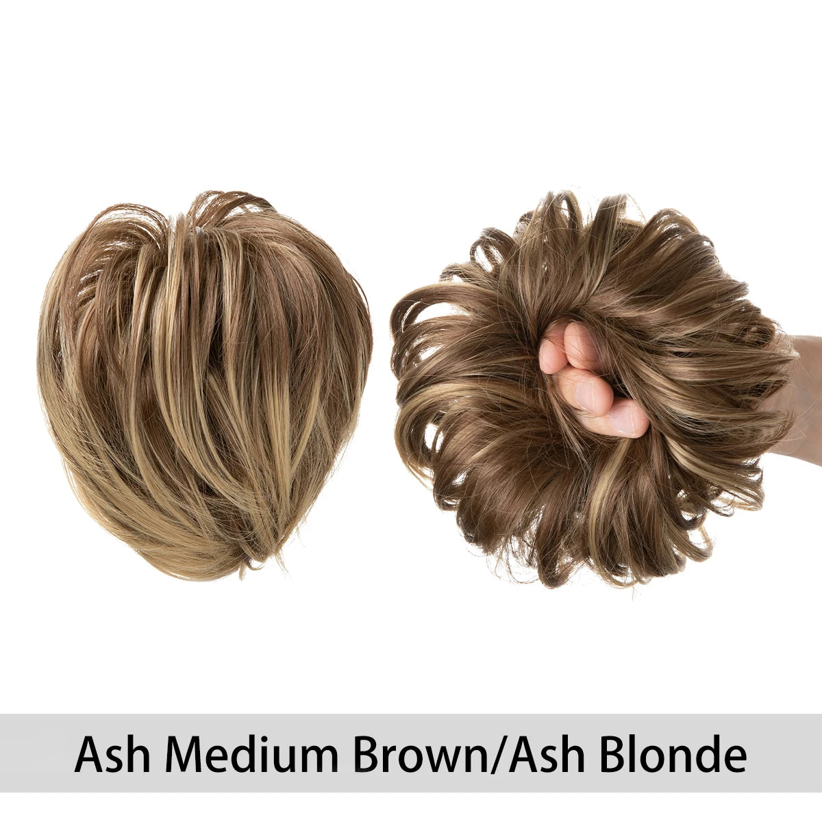 Synthetic Fake Hair Bun Curly Band Hairpiece Scrunchie Scrunchy Wrap Messy Piece Elastic Afro Chignon Cheveux Tail Women's Updo