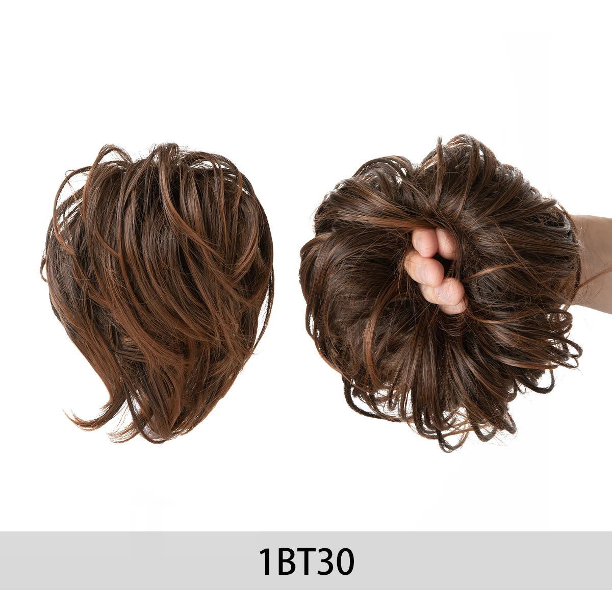 Synthetic Fake Hair Bun Curly Band Hairpiece Scrunchie Scrunchy Wrap Messy Piece Elastic Afro Chignon Cheveux Tail Women's Updo