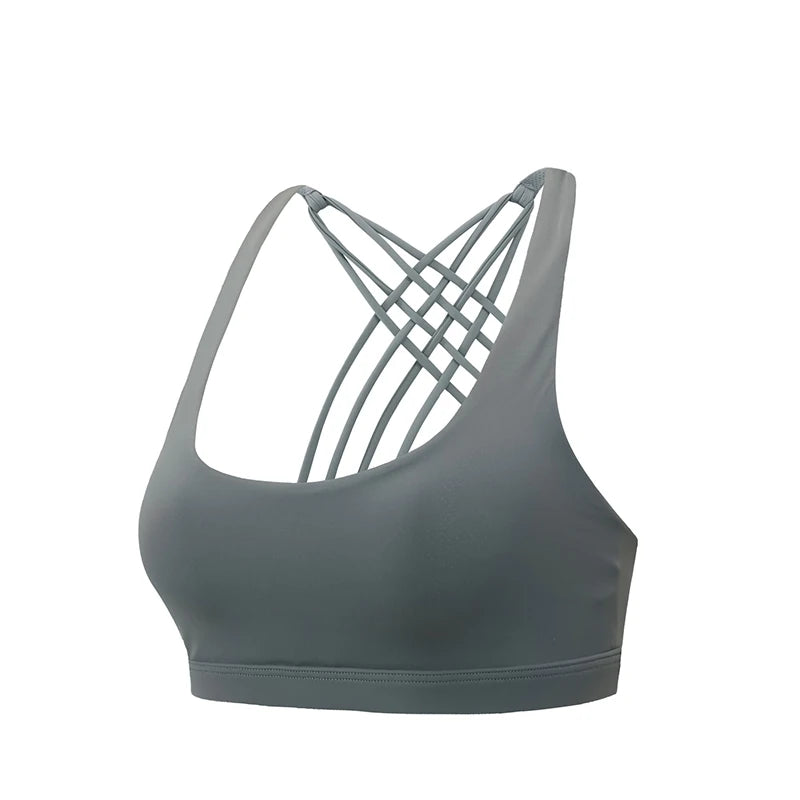 New Fitness Sports Bra for Women Push Up Cross Back Shockproof Running Gym Training Workout Yoga Underwear Crop Tops