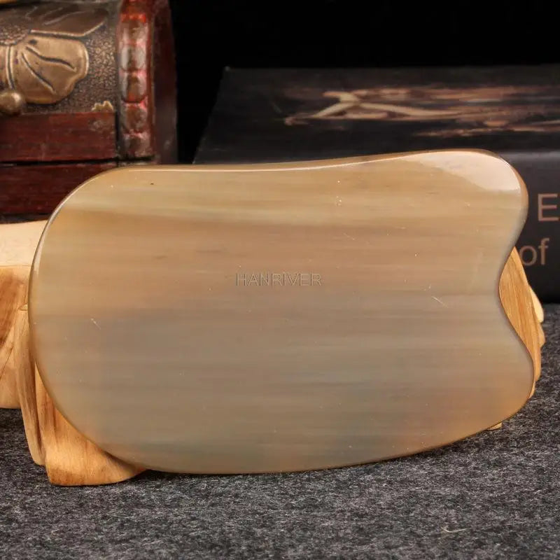 Natural Yak Horn Guasha Board Gouache Scraper For Back Body Acupuntura Therapy Spa Face Massager Gua Sha Massage Tool
