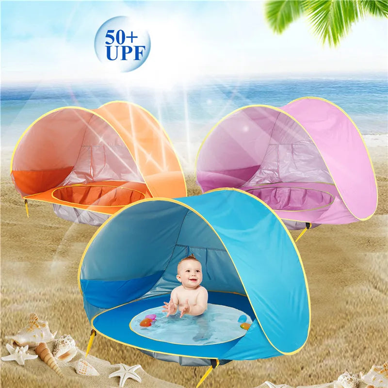 Kids Beach Tent UV Protection Pool Play House Tent Pop Up Portable Waterproof Swimming Pool Outdoor Toys For Children