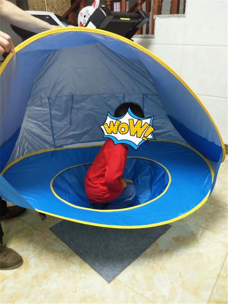 Kids Beach Tent UV Protection Pool Play House Tent Pop Up Portable Waterproof Swimming Pool Outdoor Toys For Children