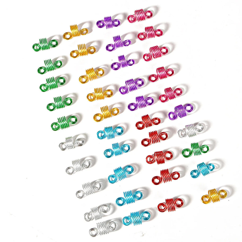 10pcs/lot High Quality Adjustable Hair Braid Dreadlock Beads Long Hair Spiral Aluminum Beads For Headwear Hair Accessories