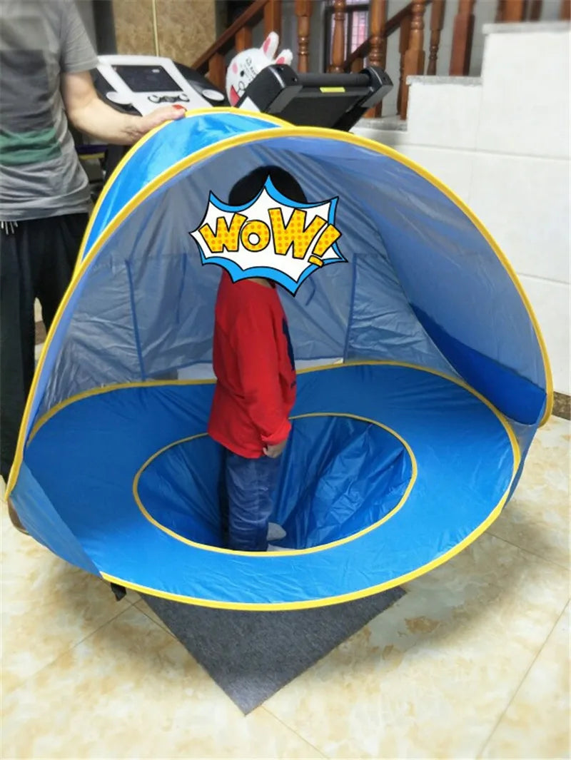 Kids Beach Tent UV Protection Pool Play House Tent Pop Up Portable Waterproof Swimming Pool Outdoor Toys For Children