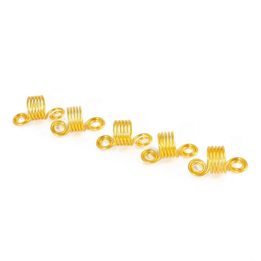 10pcs/lot High Quality Adjustable Hair Braid Dreadlock Beads Long Hair Spiral Aluminum Beads For Headwear Hair Accessories