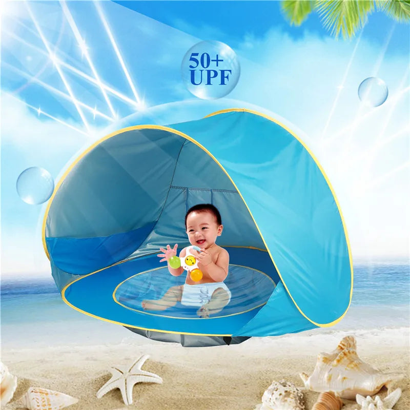 Kids Beach Tent UV Protection Pool Play House Tent Pop Up Portable Waterproof Swimming Pool Outdoor Toys For Children