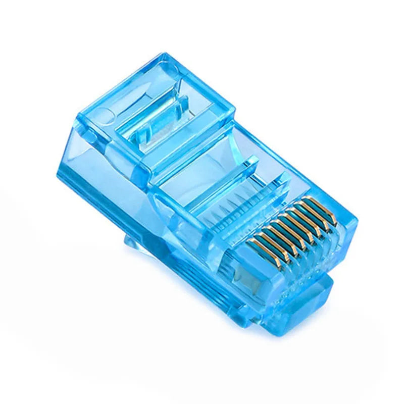 50/100PCS RJ45 Ethernet Cables Module Plug Network Connector RJ-45 Crystal Heads Cat5 Color Cat5e Gold Plated Cable
