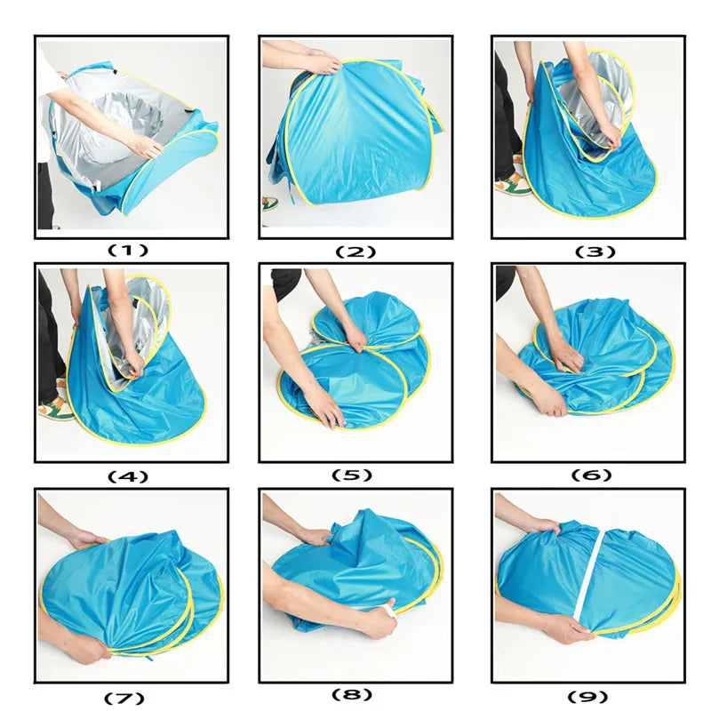 Kids Beach Tent UV Protection Pool Play House Tent Pop Up Portable Waterproof Swimming Pool Outdoor Toys For Children