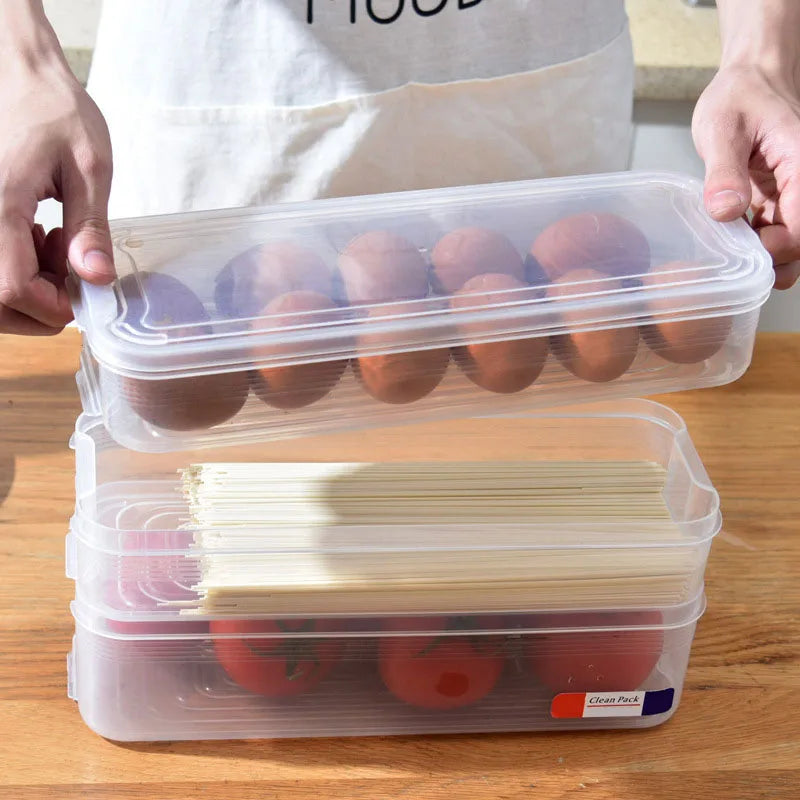 Kitchen Fridge Freezer Space Organizer Refrigerator Storage Rack Shelf Holder Drawer Multi-layer Food Storage Box