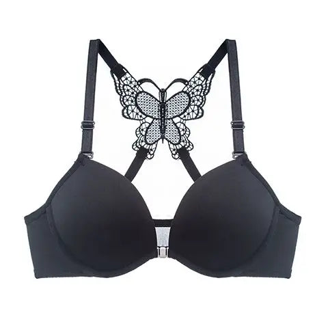 Front Closed Butterfly beauty back Push Up Brassiere Sexy Underwire Bra For Women Underwear Solid Color Female Lingerie