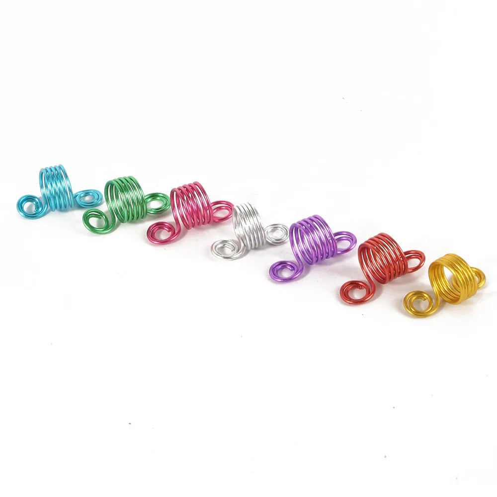 10pcs/lot High Quality Adjustable Hair Braid Dreadlock Beads Long Hair Spiral Aluminum Beads For Headwear Hair Accessories