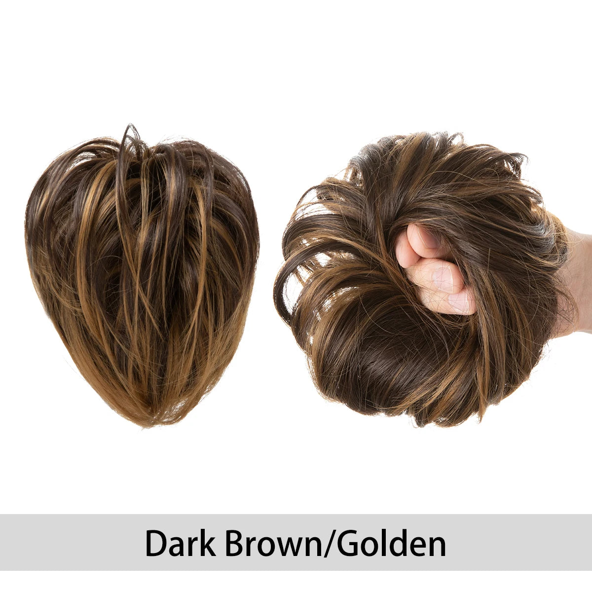 Synthetic Fake Hair Bun Curly Band Hairpiece Scrunchie Scrunchy Wrap Messy Piece Elastic Afro Chignon Cheveux Tail Women's Updo