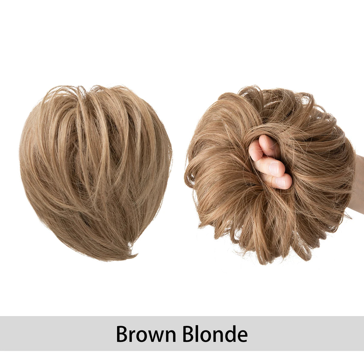 Synthetic Fake Hair Bun Curly Band Hairpiece Scrunchie Scrunchy Wrap Messy Piece Elastic Afro Chignon Cheveux Tail Women's Updo