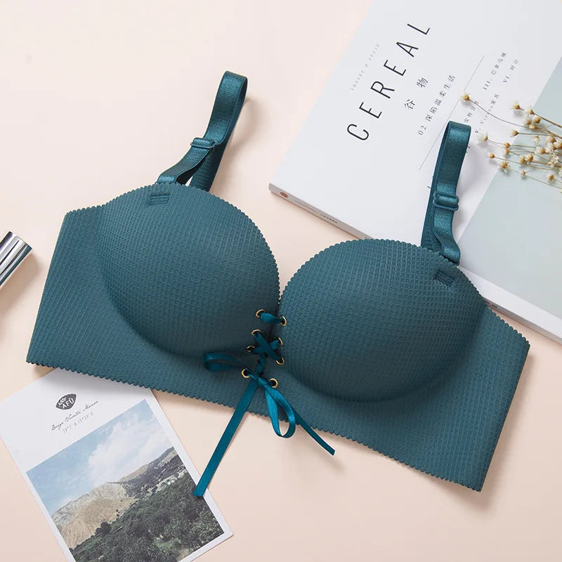 Fashion Sexy Bars Adjusted Seamless Lingerie Wire Free Bras For Women Push Up Bra Intimates