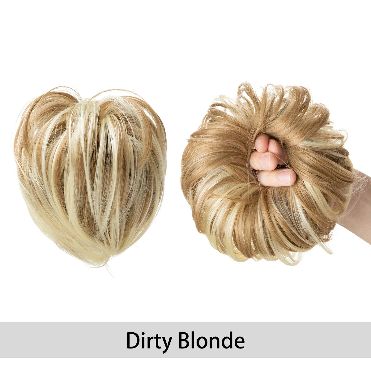 Synthetic Fake Hair Bun Curly Band Hairpiece Scrunchie Scrunchy Wrap Messy Piece Elastic Afro Chignon Cheveux Tail Women's Updo