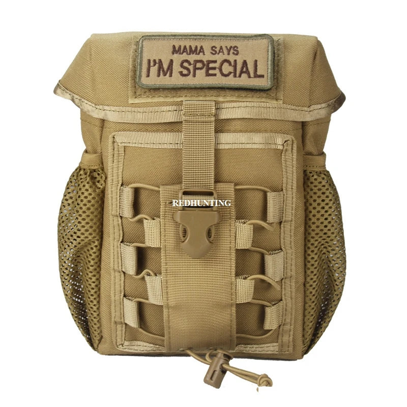 Tactical Pouch CS Dump Drop Pouch Outdooer Utility Pouch Bag Waterproof 1000D Nylon Folding Molle Dump Bag for Outdoor Hiking