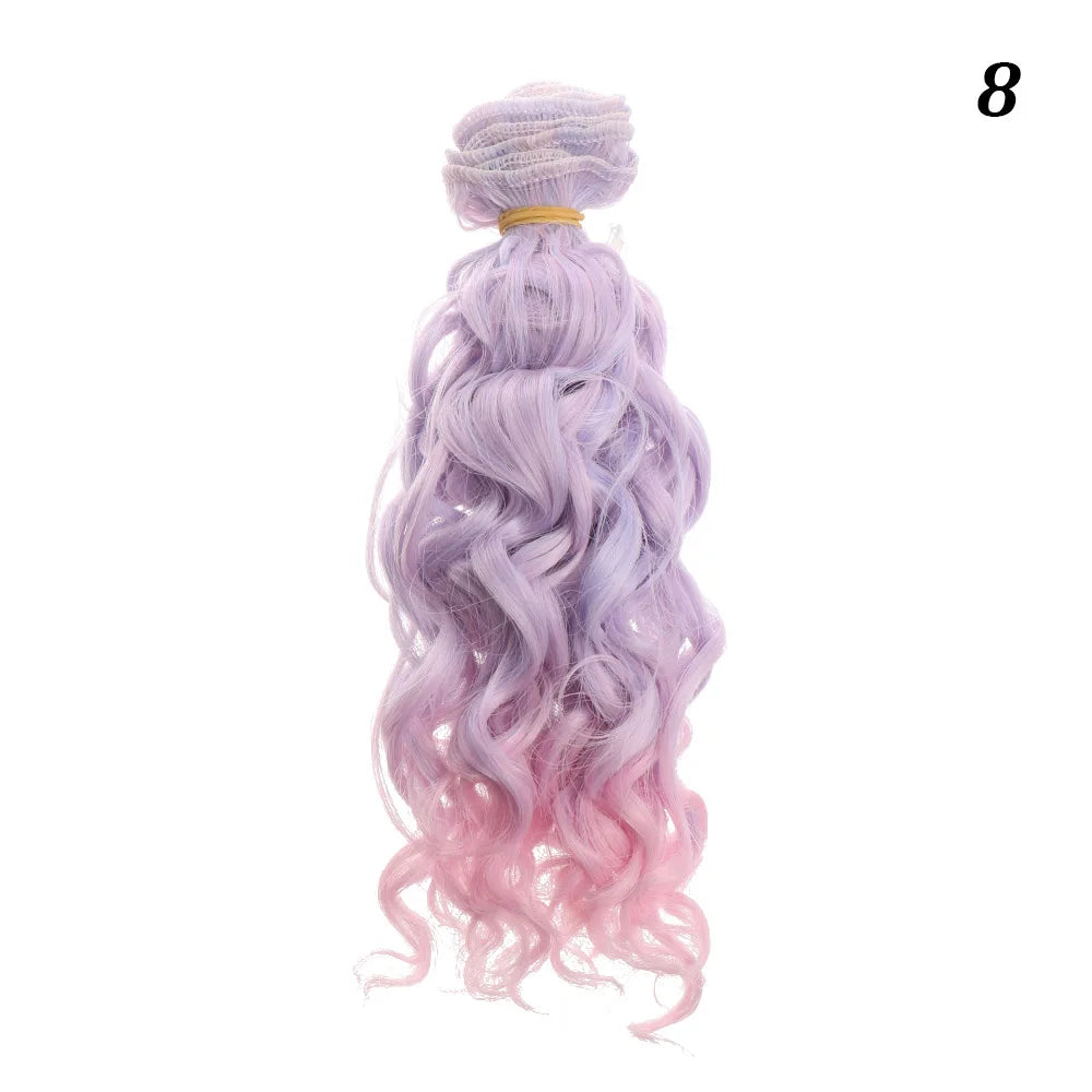 15*100cm 1/6 1/4 1/3  Fashion Mini Tresses High-Temperature Screw Periwig Curly Wigs DIY Doll Hair Toy Toupee Kids Gifts
