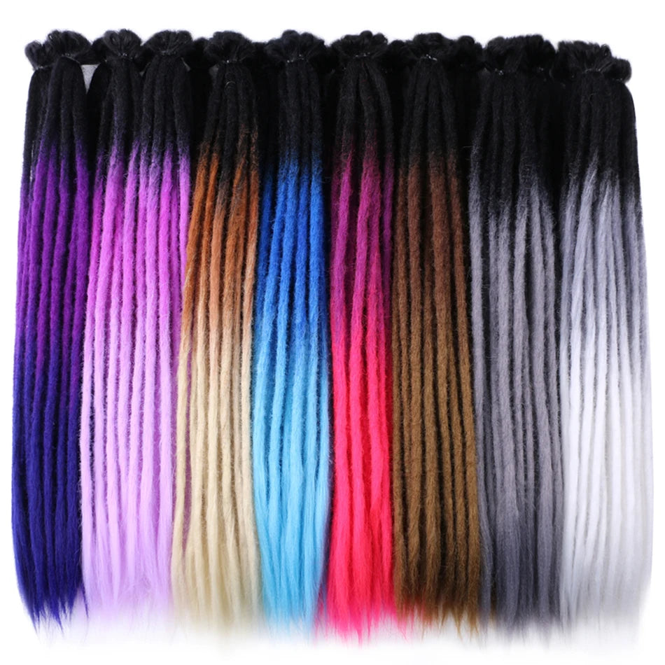 Synthetic Handmade Dreadlocks Crochet Braids Hair Extensions For Black Women Colored Dreadlocks Hair  Faux Locs braiding Hair