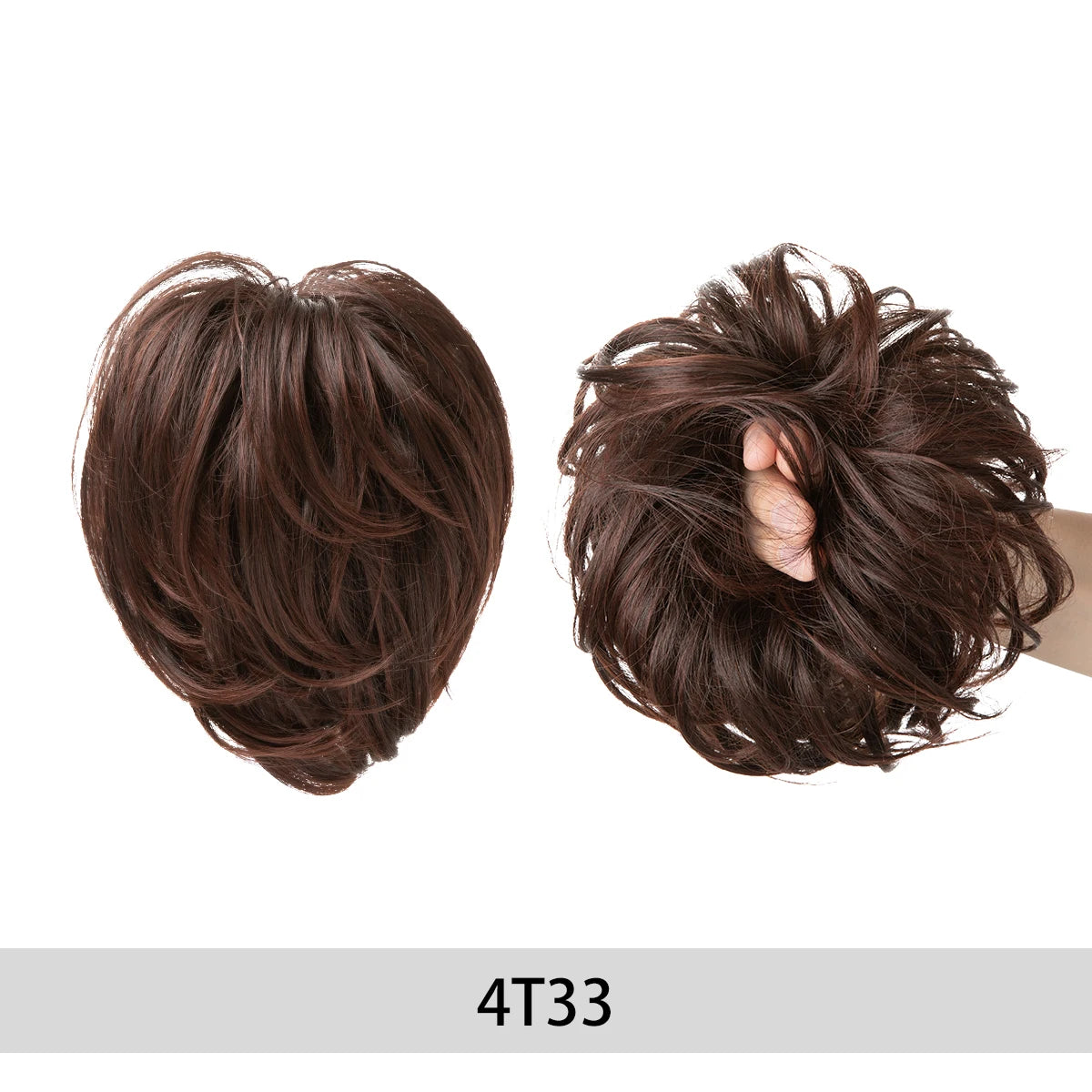 Synthetic Fake Hair Bun Curly Band Hairpiece Scrunchie Scrunchy Wrap Messy Piece Elastic Afro Chignon Cheveux Tail Women's Updo