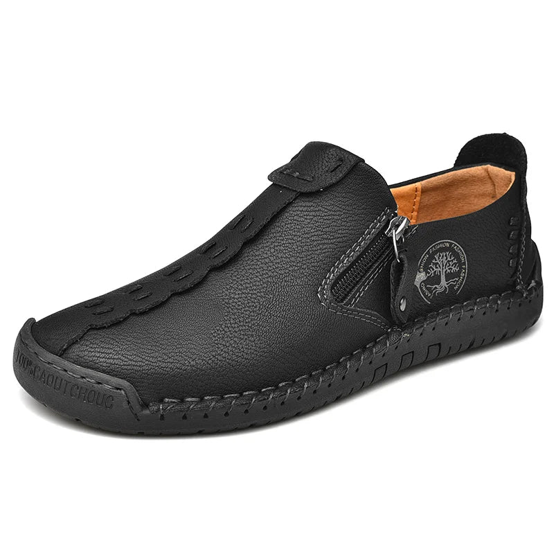 Handmade Leather Men Shoes Casual Slip On Loafers Breathable Leather Shoes Men Flats Hot Sale Moccasins Outdoor Shoes Plus Size