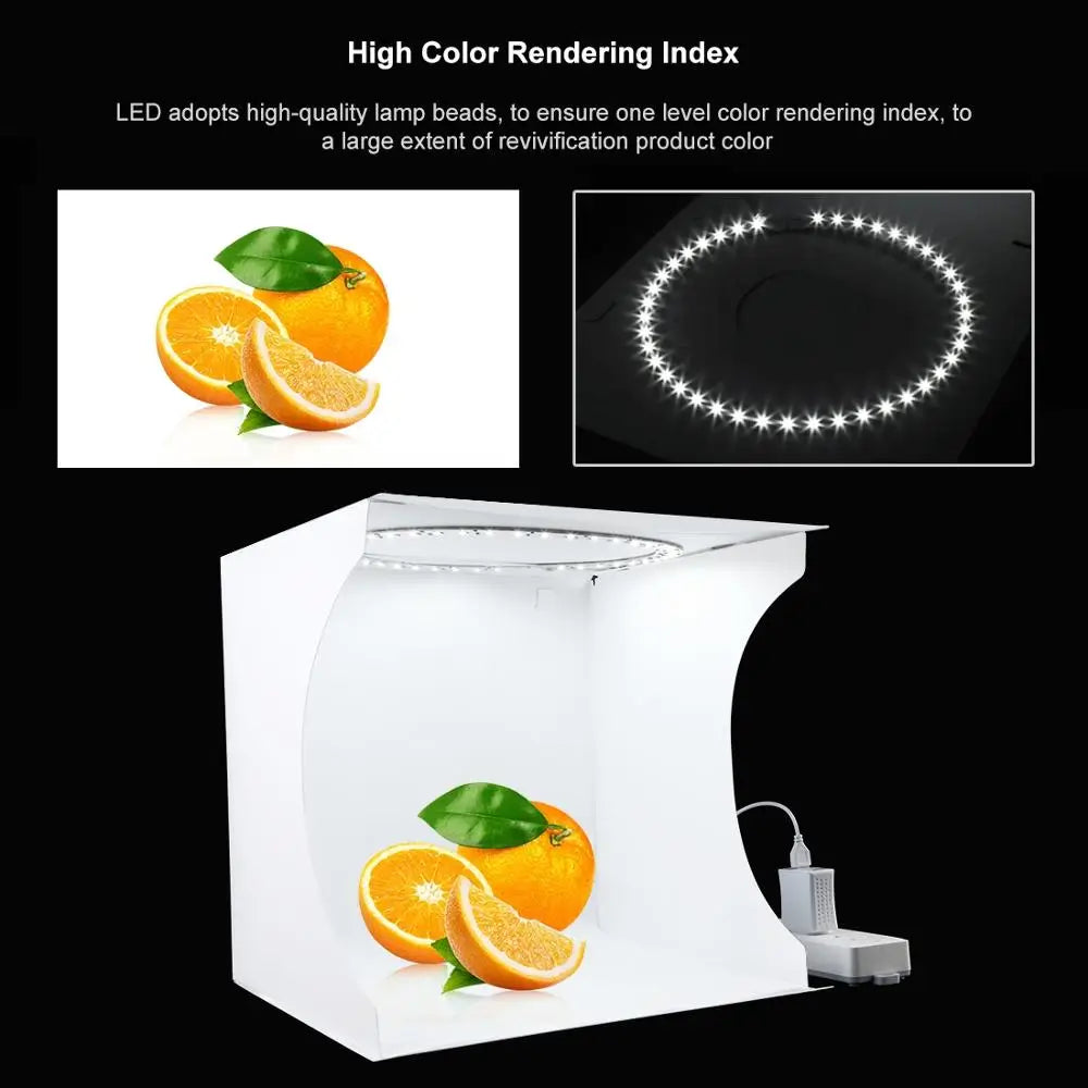 30cm Desktop Studio Box Kit Folding Portable Ring Light Photo Lighting Studio Shooting Tent Box with 6 Colors Backdrops