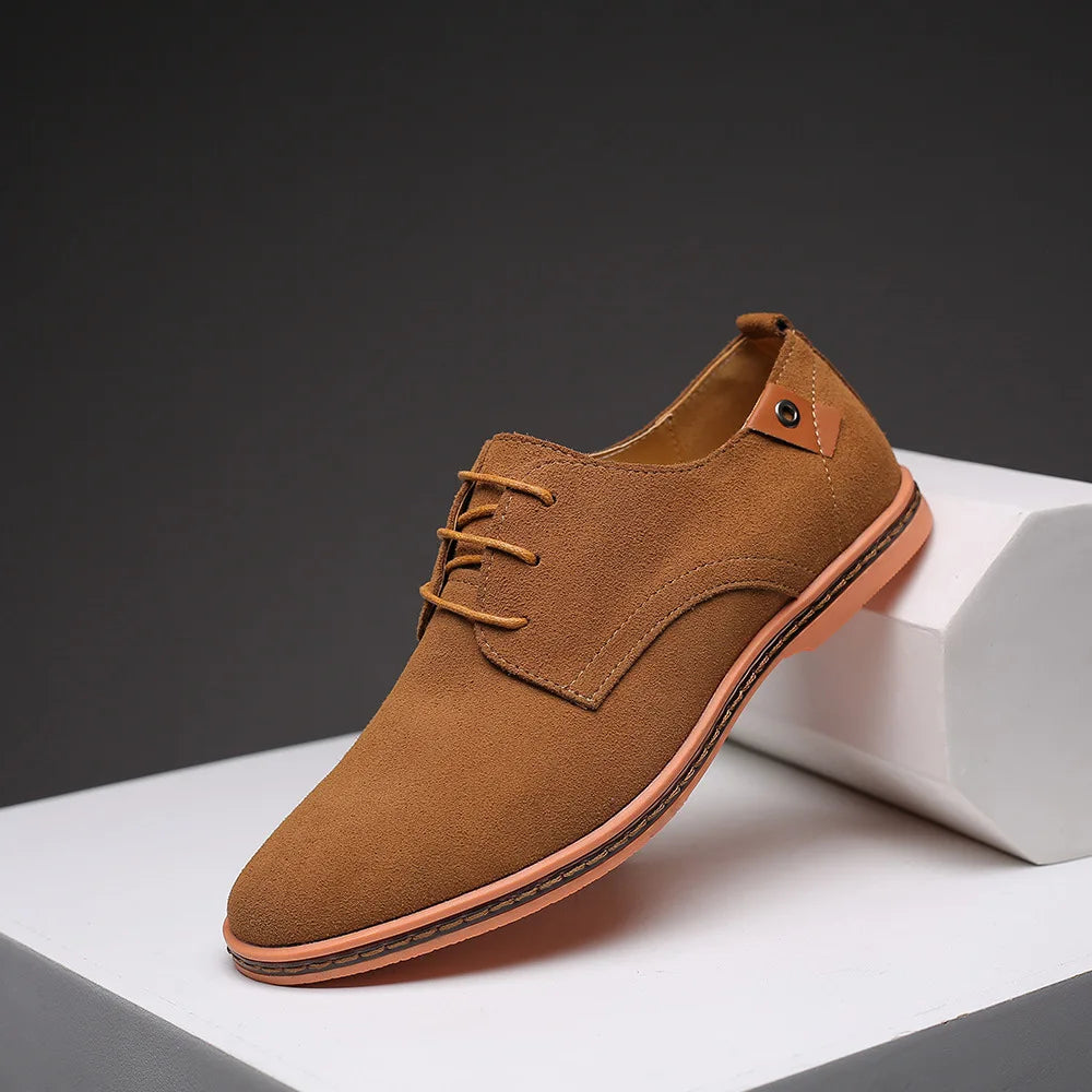2024 fashion men casual shoes new spring men flats lace up male suede oxfords men leather shoes zapatillas hombre size 38-48