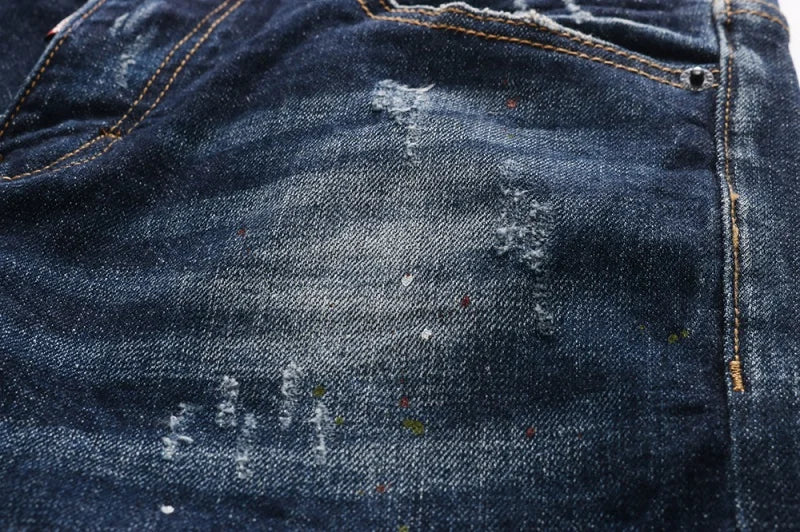 European  Fashion Brand Men Italy Jeans Pants Design Cool Top Jeans Men Slim Jeans Denim Trousers Blue Hole Pants Jeans for Men