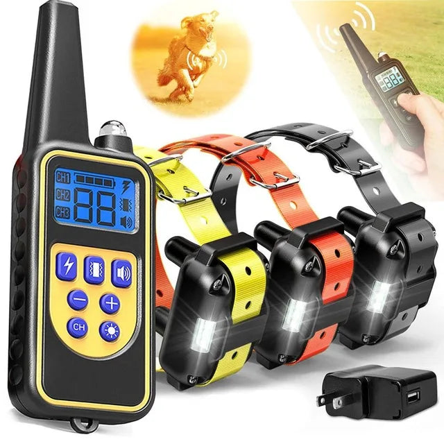 Electric Pet Dog Training Collar Shock Training Collar Electronic Remote Control Waterproof Rechargeable