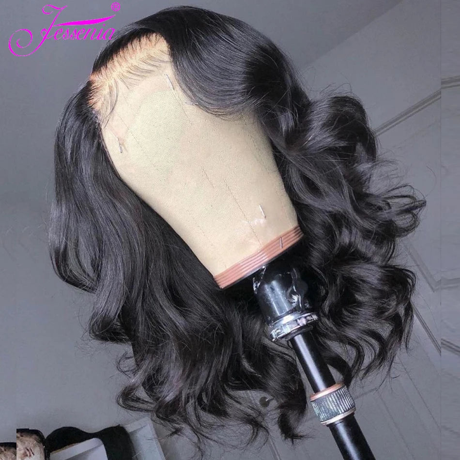 Glueless Body Wave Bob Wig Peruvian Lace Frontal Ready To Wear Human Hair Wigs NaturalColor Perruques Cheveux Humain Wear And Go