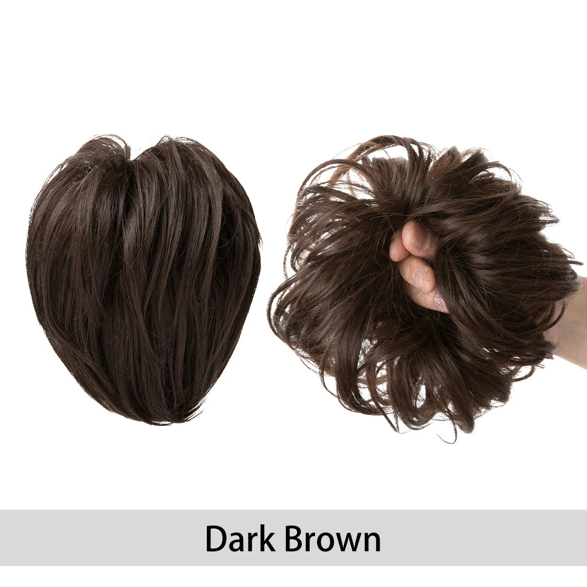 Synthetic Fake Hair Bun Curly Band Hairpiece Scrunchie Scrunchy Wrap Messy Piece Elastic Afro Chignon Cheveux Tail Women's Updo