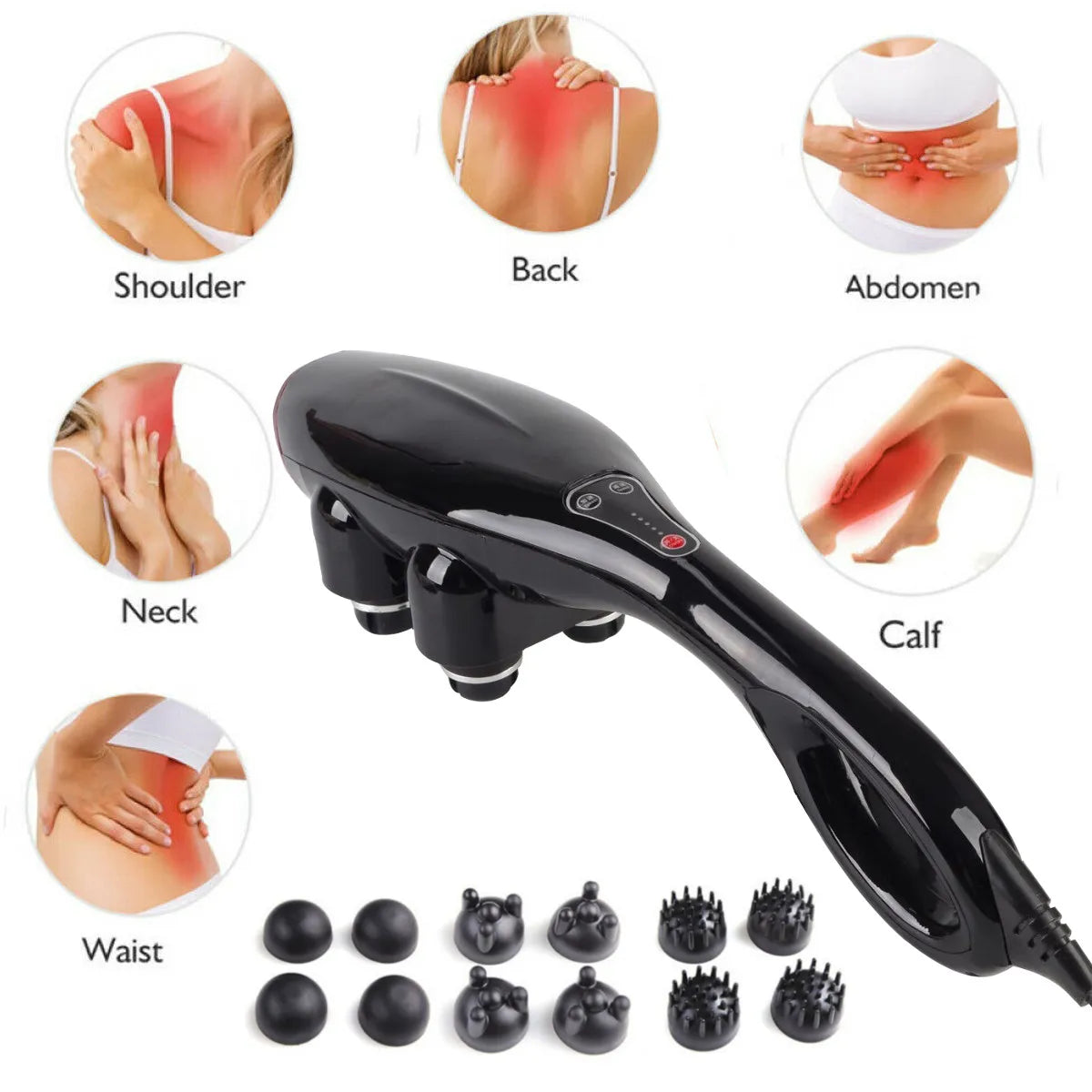 Four-head powerful multifunctional vigorous king massager, neck, waist and legs, whole body household electric massage stick