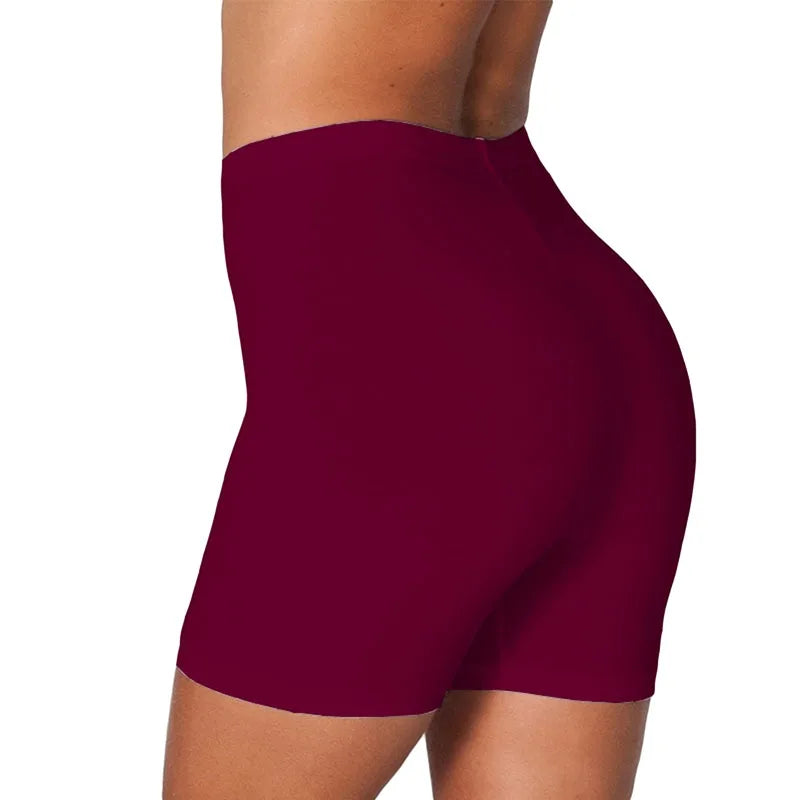 Shorts Women Solid Casual Elastic High Waist Biker Shorts Summer Thin Slim Bottoms Cycling Shorts Yoga Fitness Shorts Leggings