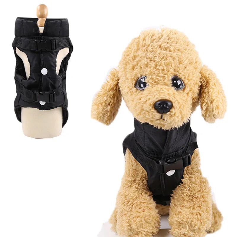 Warm Padded Vest for Dogs Red Black Dog Clothes Winter Apparels Puppy Coat Harness Jacket Waterproof Pet Clothing Costume XS-XXL