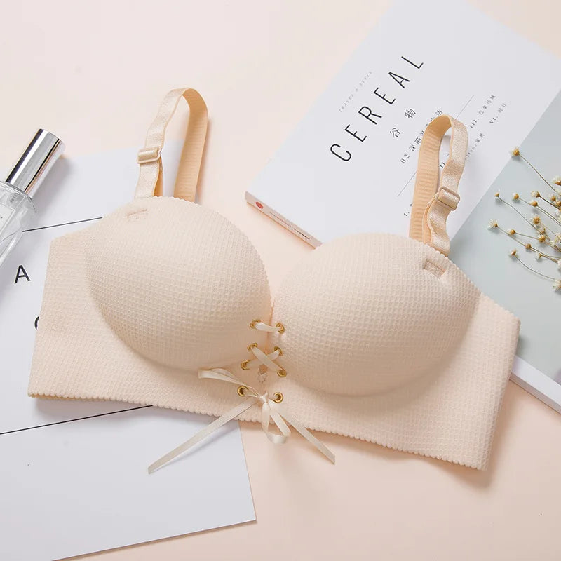 Fashion Sexy Bars Adjusted Seamless Lingerie Wire Free Bras For Women Push Up Bra Intimates