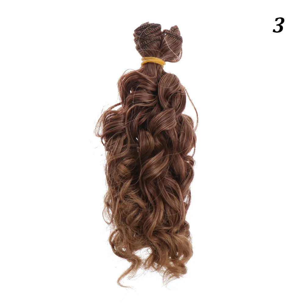 15*100cm 1/6 1/4 1/3  Fashion Mini Tresses High-Temperature Screw Periwig Curly Wigs DIY Doll Hair Toy Toupee Kids Gifts
