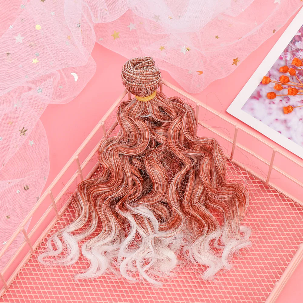 15*100cm 1/6 1/4 1/3  Fashion Mini Tresses High-Temperature Screw Periwig Curly Wigs DIY Doll Hair Toy Toupee Kids Gifts