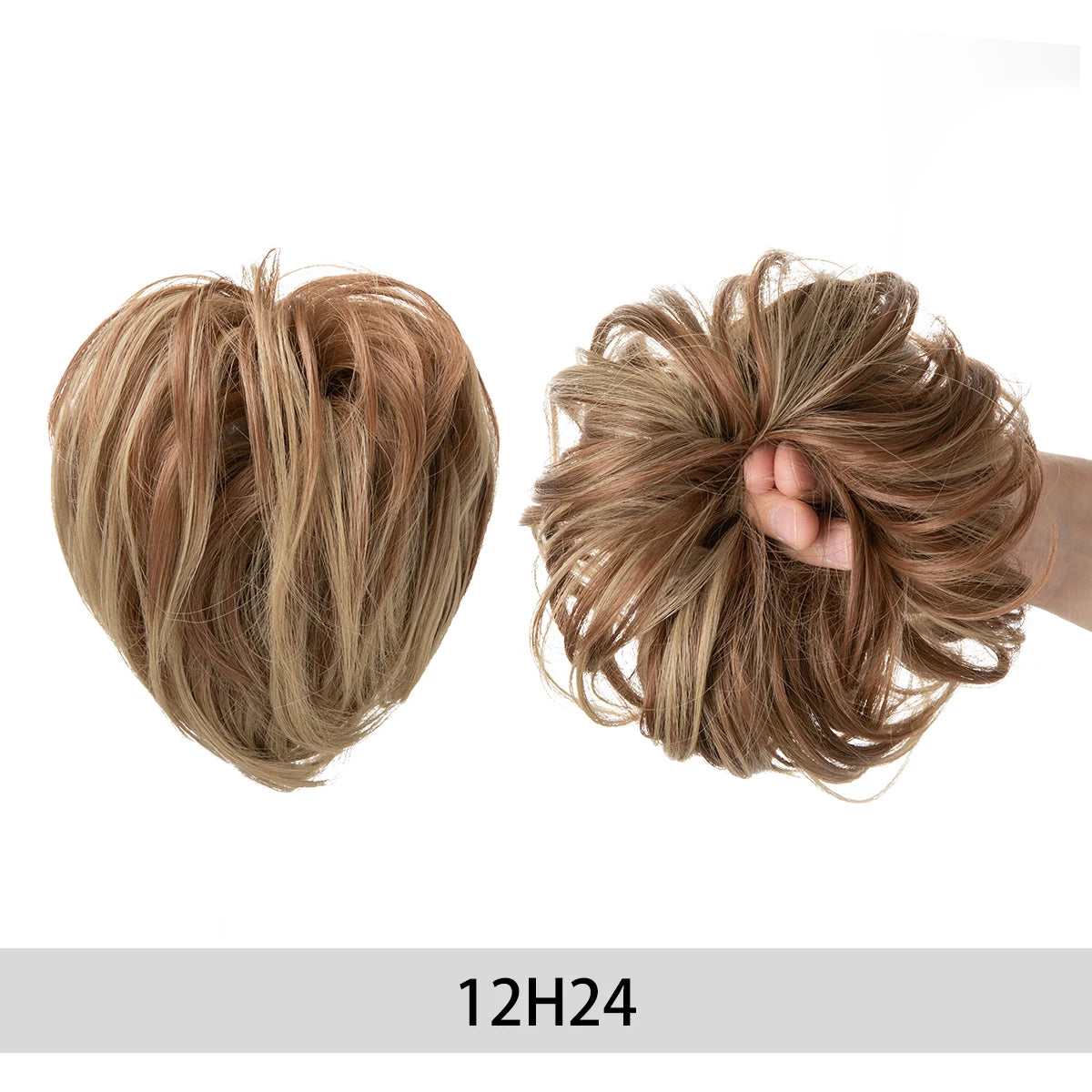 Synthetic Fake Hair Bun Curly Band Hairpiece Scrunchie Scrunchy Wrap Messy Piece Elastic Afro Chignon Cheveux Tail Women's Updo