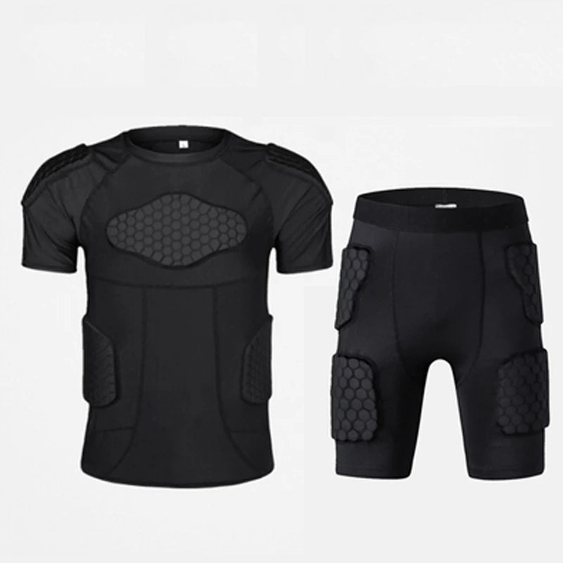 Padded Compression Shorts Vest Knee Pads Protector Football Paintball Basketball Skating Rugby Soccer Anti-collision Suits Sets