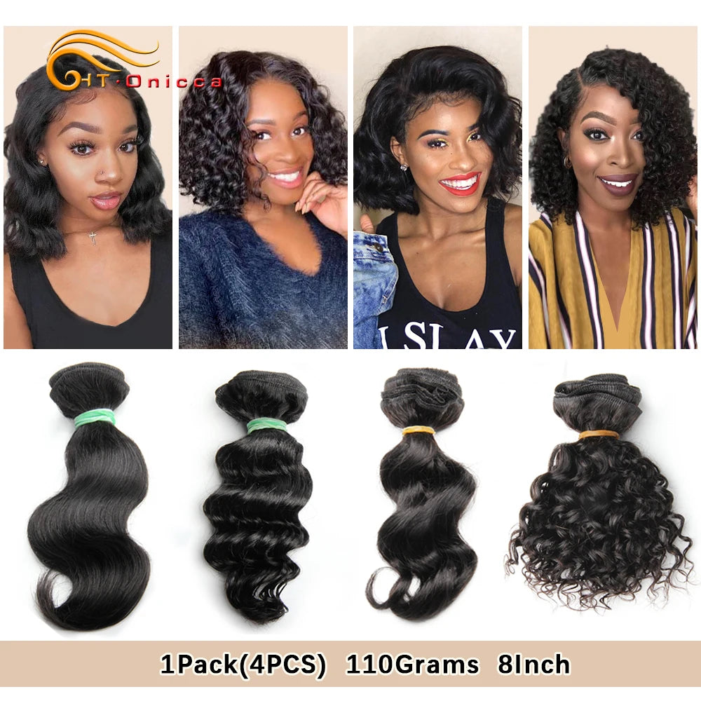 Brazilian Body Wave Hair 3 bundles With Closure Natural Color Hair Extensions Straight Deep Wave Human Hair Bundles With Closure