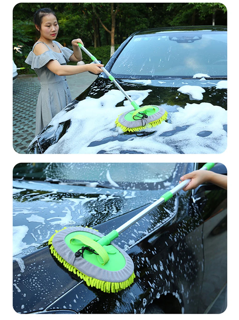 Car Cleaning Tools Car Detailing Cleaning Brush Adjustable Super Absorbent Telescoping Long Handle Cleaning Mop Auto Accessories