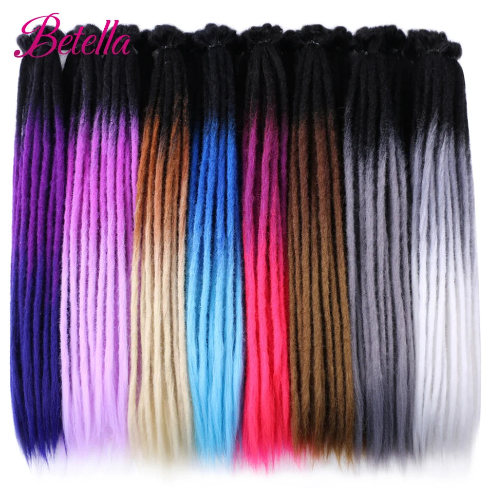 Synthetic Handmade Dreadlocks Hair Extensions Natural Braiding Hair For Black Women Crochet Hair Ombre Colored Crochet Braids