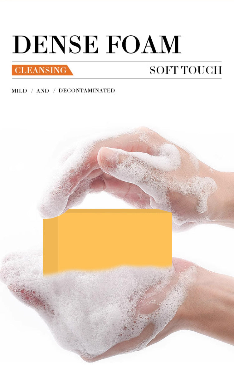 Natural Rice & Turmeric Handmade Soap with Vitamin C | Lemon Essential Oil Cleansing Bar for Face & Body | Organic Skincare Arti