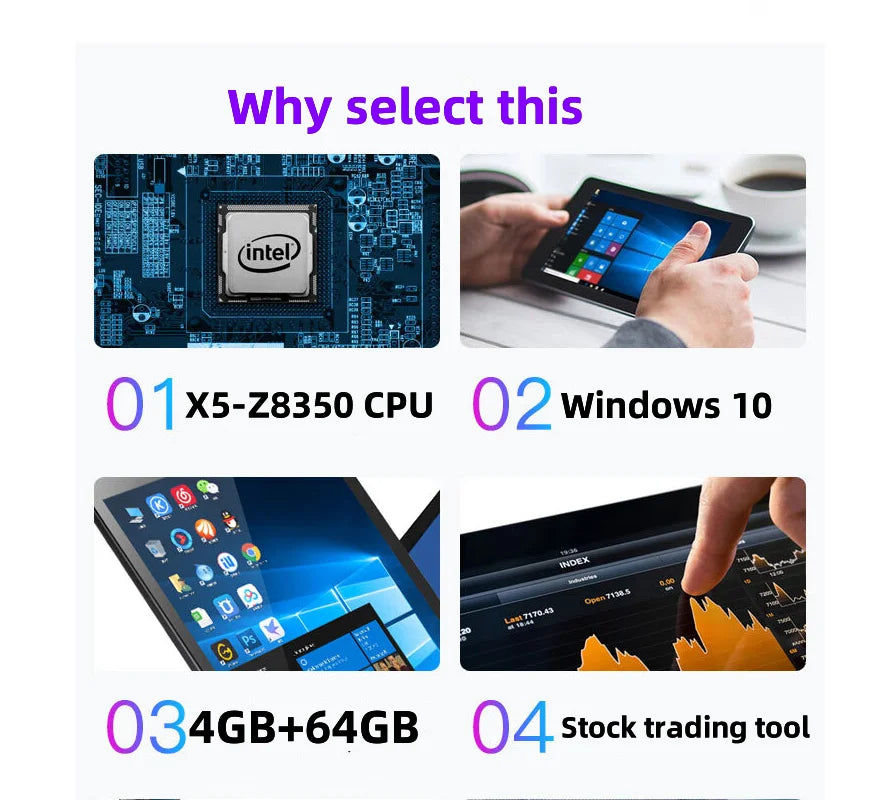 8GB RAM 128GB ROM Tablet PC 8 INCH 64 Bit x64 System Windows 10 Pocket  AR3 Dual Cameras Quad Core WIFI