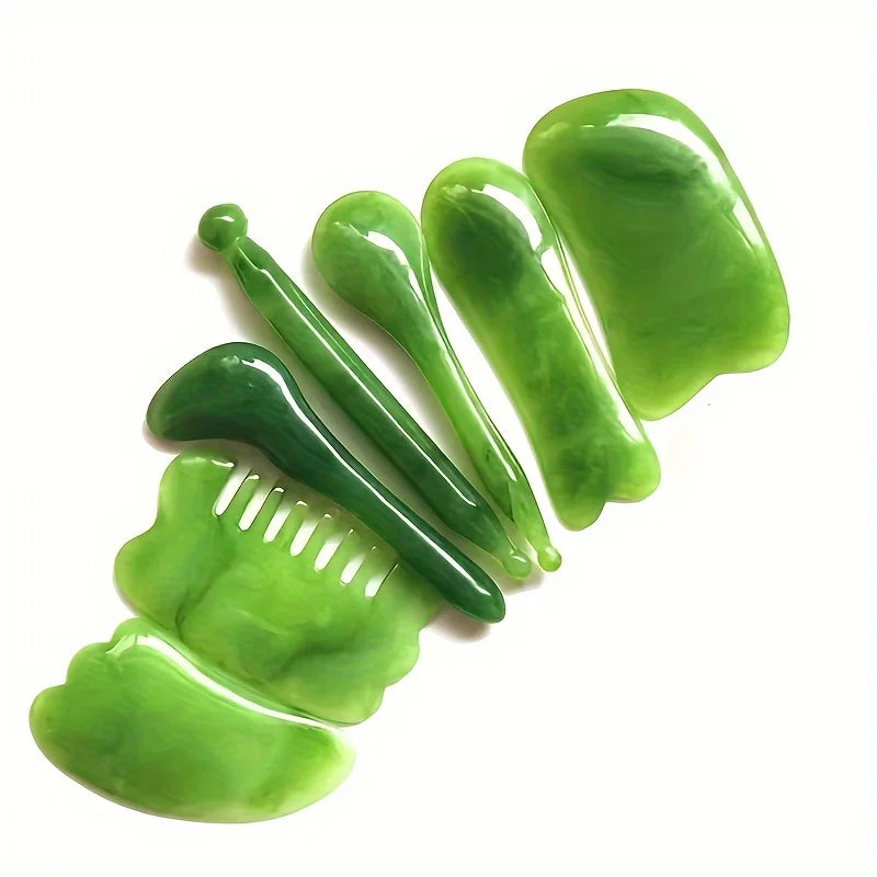 7Pcs Gua Sha Board Massage Tools Face Neck Body Massage Beauty Tool SPA Skin Caring Neck Pain Relief Scraper Scraping Massager