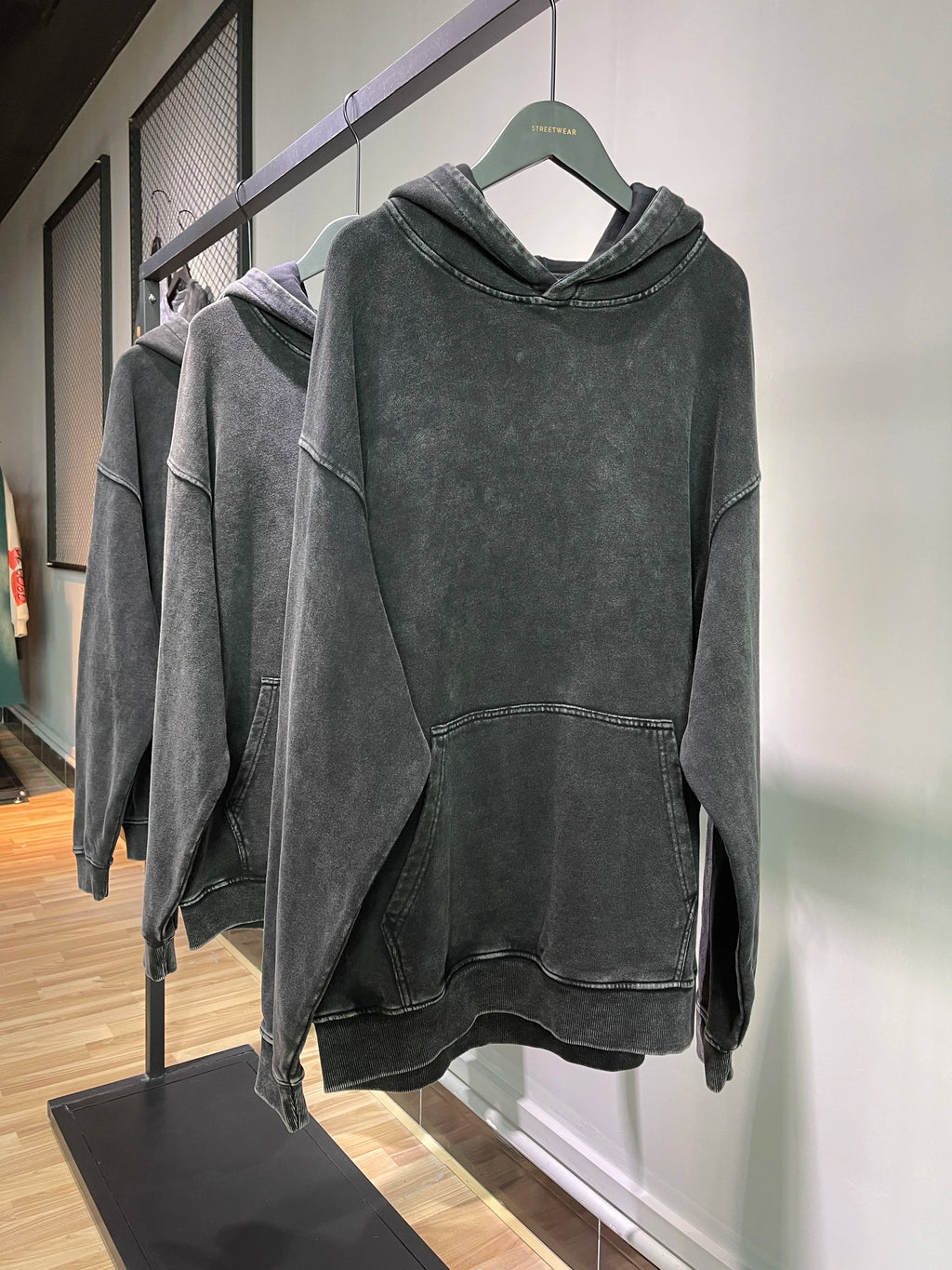 100% Cotton Men's Clothing Vintage Black Acid Wash Hoodies Men Women Oversized Hip Hop Sweatshirts Casual Pullover Y2K Clothes