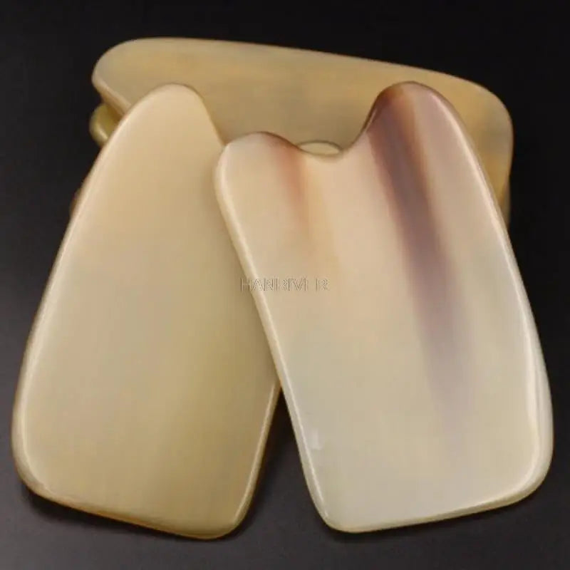 Natural Yak Horn Guasha Board Gouache Scraper For Back Body Acupuntura Therapy Spa Face Massager Gua Sha Massage Tool