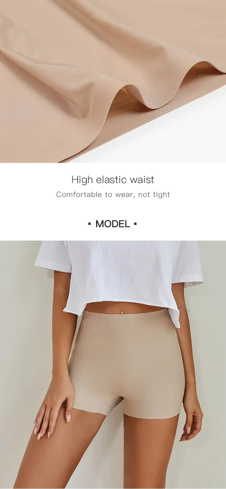 New Design Ladies Seamless Ice Silk Solid Biker Shorts Boxer Short Leggings Sports Yoga Pants Women's Shorts Panties T1584